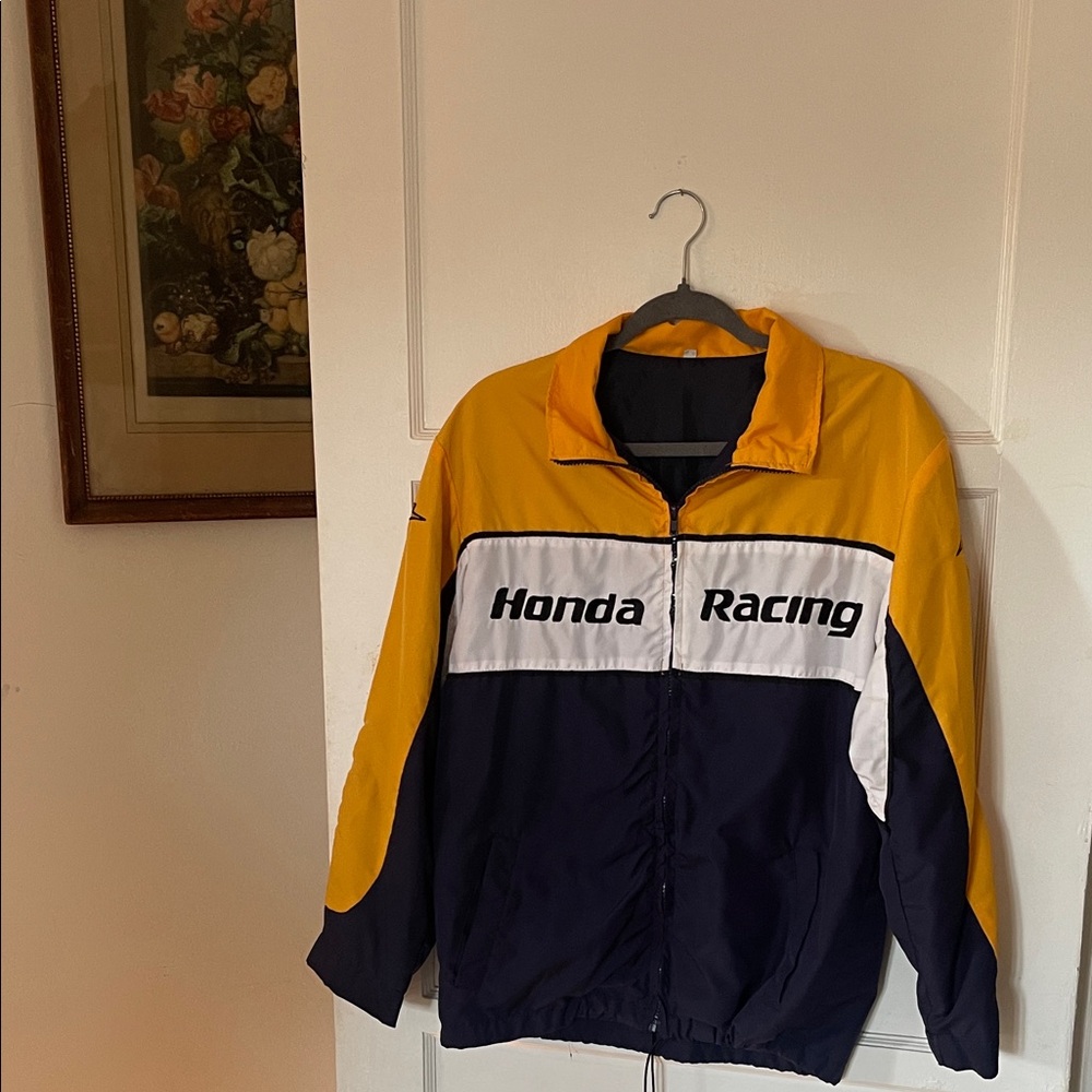 Honda Racing Women's Yellow and Blue Jacket